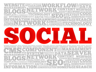 Social word cloud, business concept