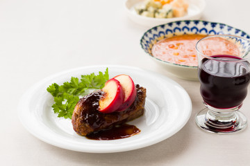 鴨肉のロース　コース料理