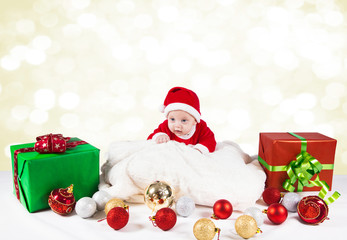 Baby boy Christmas portrait