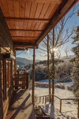 Beautiful mountain cottage of wooden logs