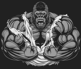 Terrible gorilla athlete © Andrey1005