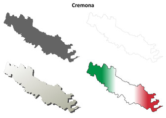 Cremona blank detailed outline map set