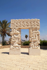 Fototapeta na wymiar The Gates of Faith sculpture, Jaffa, Tel-Aviv, Israel