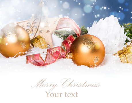 Christmas decoration, Holiday background with free space for text. Christmas concept