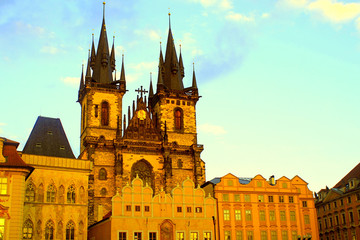 Church of Our Lady in front of Tyn, Prague, Czech Republic.