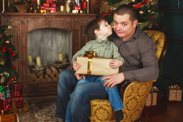 child received a gift from his father 
