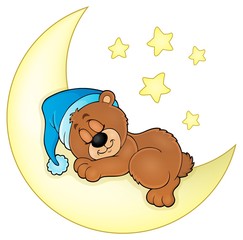 Naklejka premium Sleeping bear theme image 4