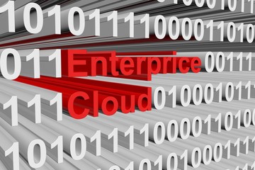 Enterprice cloud represented as binary code