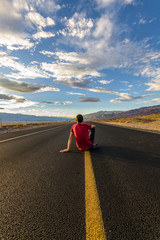 Lonely highway in desert of California, USA