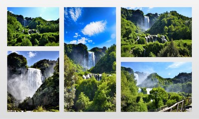 Marmore's falls, Italy, collage