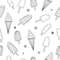 Seamless pattern with ice-cream.