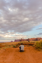 The Monument Valley landscape in the evening