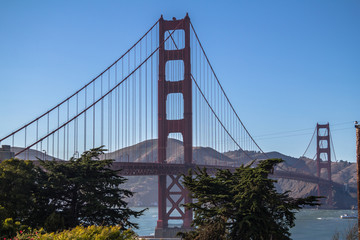 The Golden Gate Bridge at sunny weather