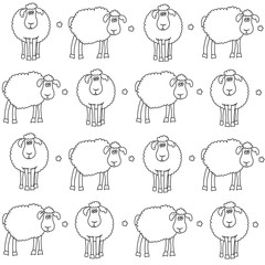 Seamless pattern with sheep