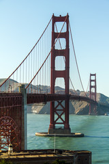 The Golden Gate Bridge at sunny weather