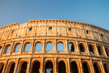 Fototapeta na wymiar Colosseum at sunset in Rome, Italy