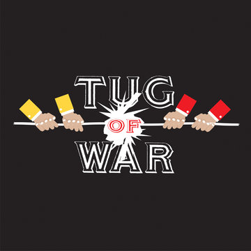 Tug Of War Vector Illustration. EPS10