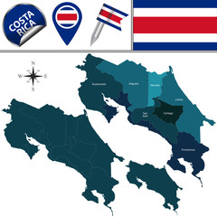 Fototapeta premium Map of Costa Rica