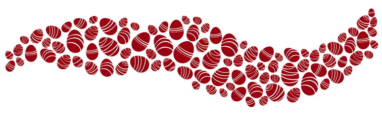 illustration Easter eggs red wave