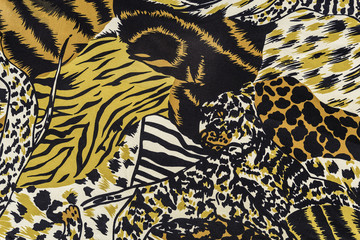 texture of print fabric stripes leopard
