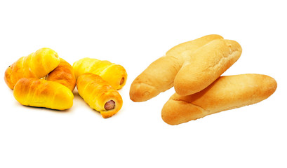 Sausages in the dough and buns hot dog