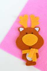 Handmade felt deer