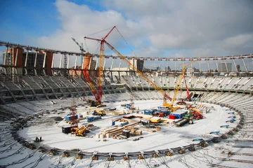 Foto auf Acrylglas Stadion Bau des Stadions