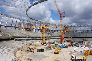 Foto auf Acrylglas Stadion Bau des Stadions