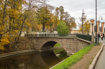 The first Lavra Bridge on the embankment of the river Monastyrka