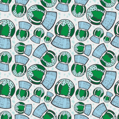 Hand drawn doodle sketch seamless pattern.