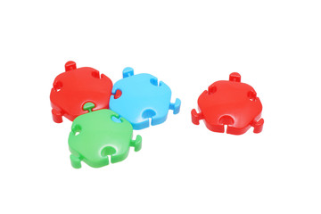 Some plastic puzzle constructor.