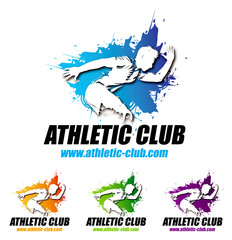 logo athlétisme course - obrazy, fototapety, plakaty