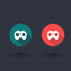 gamepad, video gaming, game controller, flat icon, vector illustration