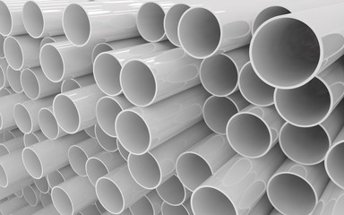 Tubes PVC pipes isolated on white background - obrazy, fototapety, plakaty