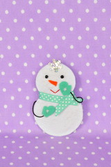 Handmade felt Christmas snowman toy 