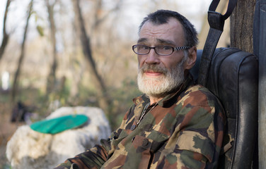 sad and bitter homeless man
