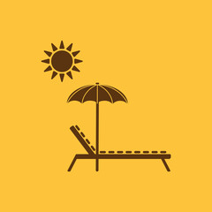 The lounger icon. Sunbed symbol. Flat