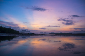 Fototapeta na wymiar beautiful morning light at Baan Sam Chong Tai