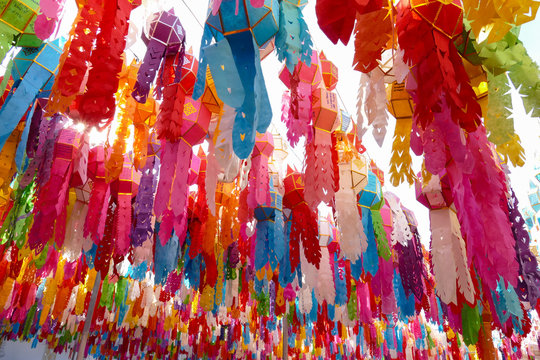 colorful paper lantern decoration for Yeepeng festival