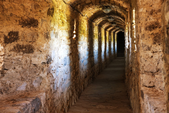 Dark corridor in dungeon