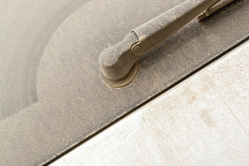 Dust Covered Car Windscreen Wipers