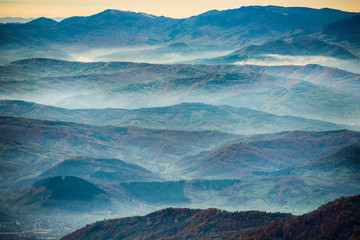 Range of blue mountains