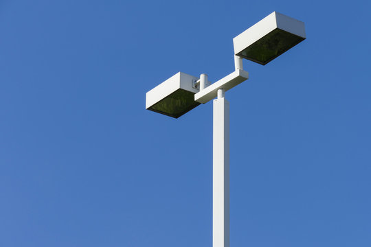 lamppost with daylight blue sky background