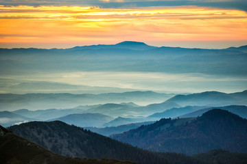 Blue mountains and hills