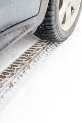 Car and Winter Tire Tracks