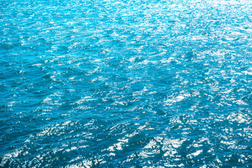 Blue sea for background.