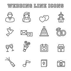 wedding line icons