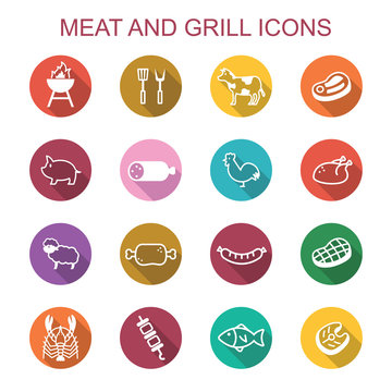 meat and grill ong shadow icons