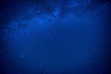 Blue dark night sky with many stars