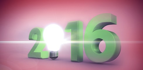 Composite image of 2016 with light bulb
